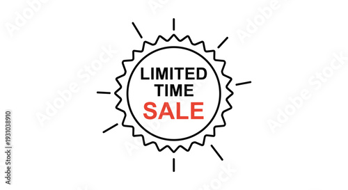 Limited Time Sale Sunburst Badge - Special Offer, Discount, Promotion Icon