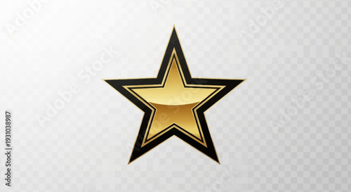 Golden Star Emblem on White Mosaic Background