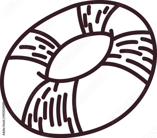 Lifesaver Ring Outline Doodle