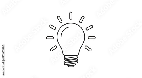 Bright Idea Light Bulb Icon - Symbol of Innovation, Creativity, and Inspiration