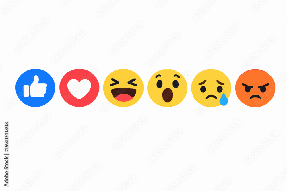 Obraz premium Simple Face Reactions Set