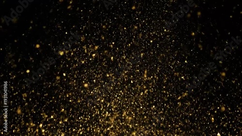Wallpaper Mural Abstract image of golden glitter particles floating against a black background Torontodigital.ca