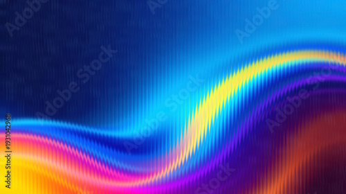 Obraz na plátně Vibrant wavy lines in bright colors create dynamic abstract background