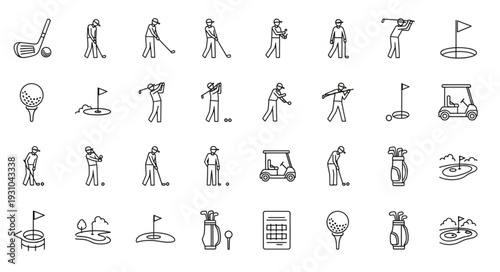 Collection of Golf Icons and Illustrations.