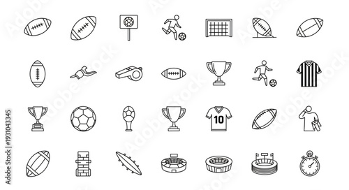 Collection of Sports Icons and Symbols for Games.