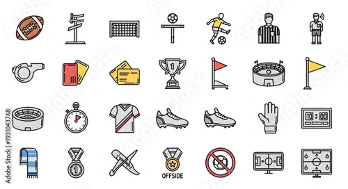 Collection of Sports Icons and Symbols.