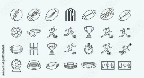 Collection of Sports Icons and Symbols for Games and Competition.
