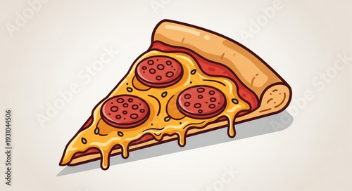 Delicious slice of pepperoni pizza with melted cheese.