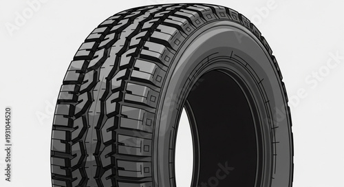 Close up of a rugged off road tire tread pattern.