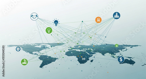Global network connections and digital communication concept.