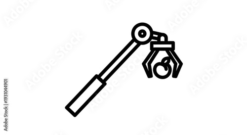 Mechanical Claw Gripping a Red Apple Icon