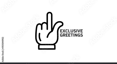 Middle Finger Gesture with Exclusive Greetings Text - Rude and Humorous Message