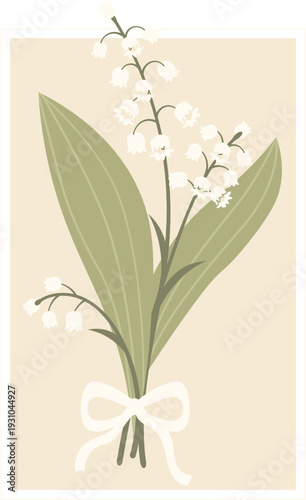 Lily Of The Valley Bouquet With Ribbon