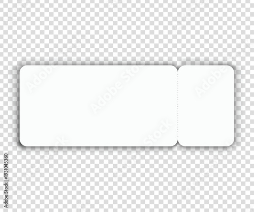Blank Ticket or Lottery Template Mockup
