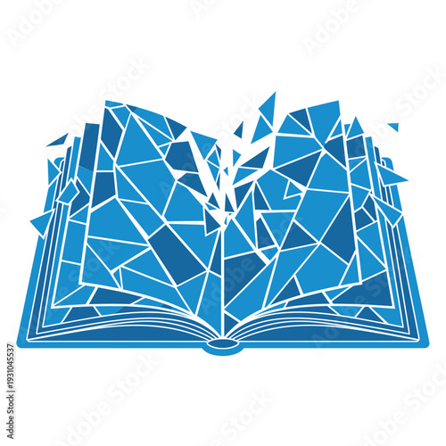 Exploding Book Abstract Geometric Mosaic