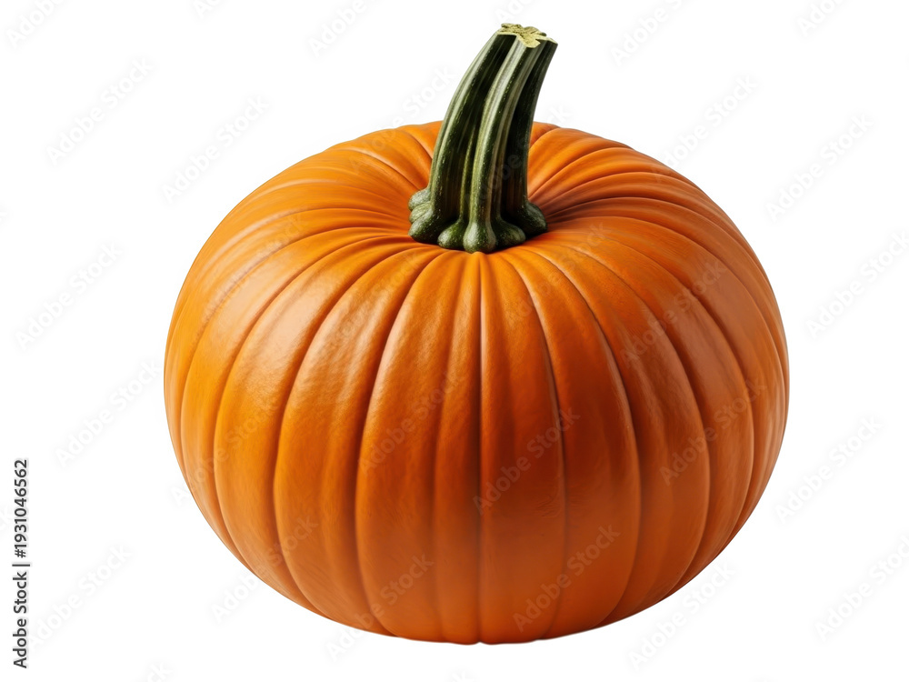 Obraz premium A vibrant orange pumpkin displayed against a plain white background