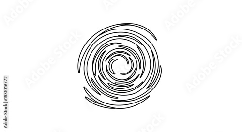 Abstract Swirl Pattern, Black and White Spiral Vortex, Dynamic Motion Graphic