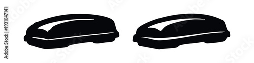 Two car roof box and cargo carrier icons in hand-drawn silhouette styles, isolated vector on white background.