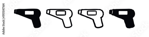 Infrared Thermometer Gun Icons - Non-Contact Temperature Measurement.