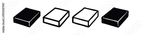 Rectangular Block or Brick Icons Set, Isometric Solid Shape Symbols for Design Elements