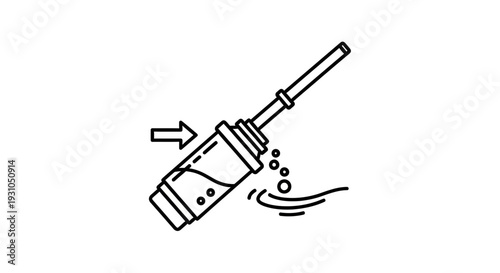 Water filter cartridge being inserted into a housing with water flow