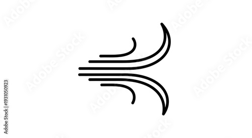 Wind blowing icon, air flow symbol, weather, nature, abstract graphic