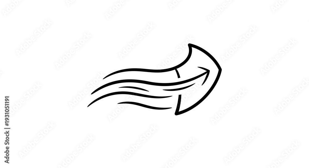 Obraz premium Speeding Arrow Icon, Forward Motion, Direction, Progress, Vector Graphic