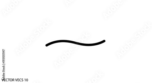 Simple Wavy Line Symbol, Smooth Curve, Abstract Design Element, Minimalist Graphic