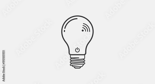 Smart Light Bulb Icon with Wi-Fi and Power Symbol, Technology Concept