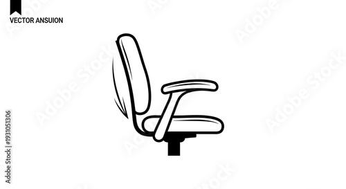 Office Chair Icon Vector Illustration - Modern Ergonomic Design