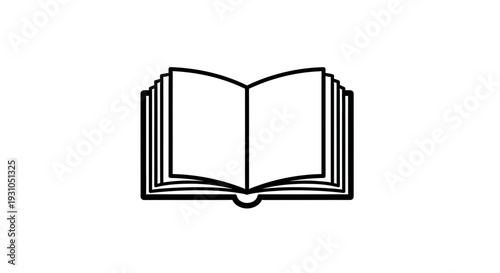 Open Book Icon, Symbolizing Knowledge, Education, and Information