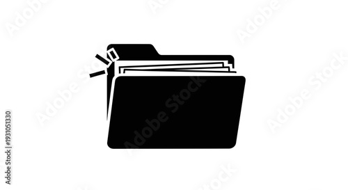 Open Folder Icon with Documents