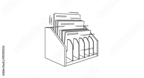 Desk Organizer with Documents and Files in a Modern Office Setting