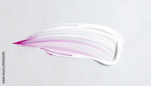 White paint streak with pink accent on neutral backdrop