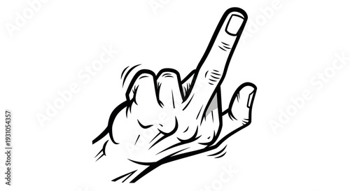 Hand gesture pointing up with shaking motion