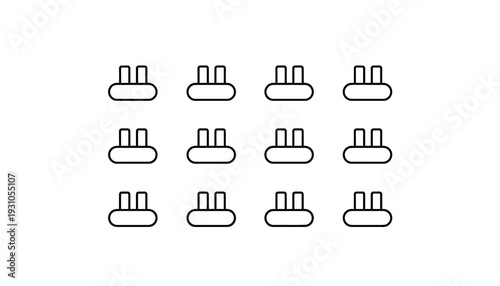 Nine identical icons arranged in a three by three grid pattern.