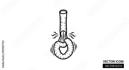 Intestinal obstruction illustration: blocked digestive tract, medical concept icon