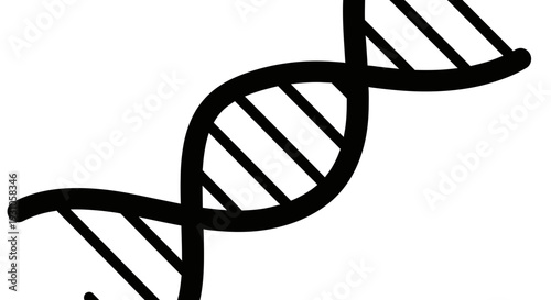 DNA Double Helix Icon, Genetic Code, Science and Biology Symbol