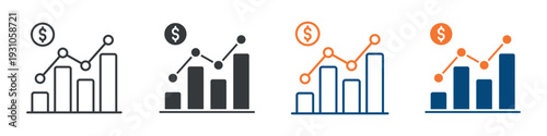 Stock Market Icon Set Multiple Style Collection