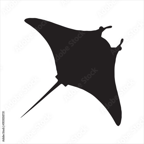 Manta Ray Silhouette Vector Icon
