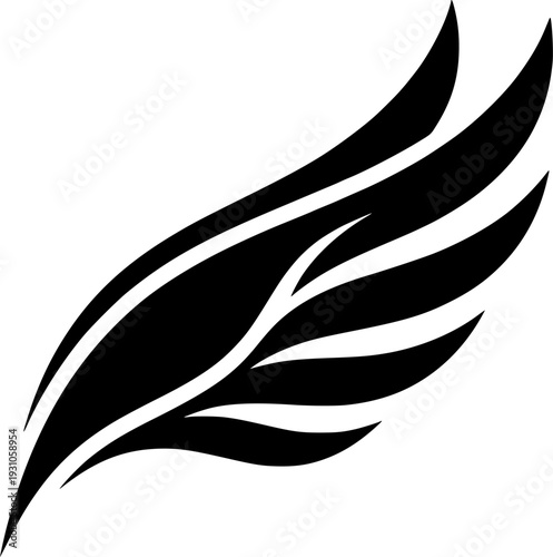 Vector illustration of abstract wing logo design, modern and elegant style.
