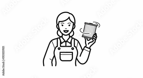 Woman holding a clean air filter for vacuum cleaner, maintenance and cleaning concept