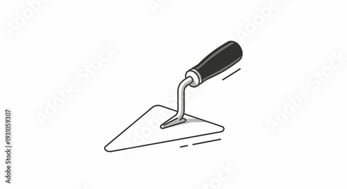 Trowel Tool Icon, Construction and Repair Equipment, Vector Illustration