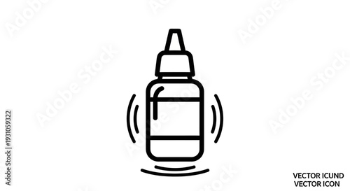 Vibrating Bottle Icon: Medicine, Supplement, or Liquid Dropper Symbol