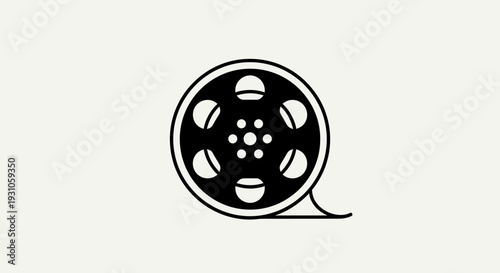 Vintage Film Reel Icon, Cinema Symbol, Retro Movie Projector Element
