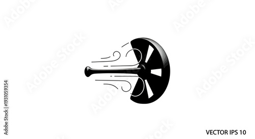 Vintage Fan Turbine Wheel with Air Flow Illustration