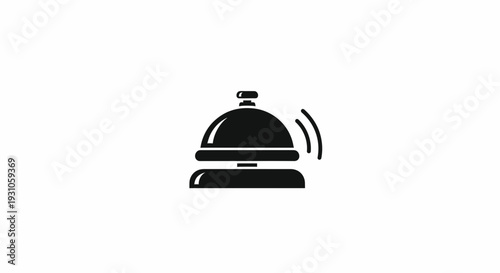 Vintage Hotel Bell Icon, Service Call, Reception Desk, Vintage Style