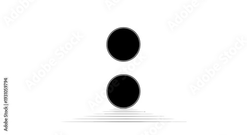 Minimalist Black Dots Symbolizing Division or Separation on White Background