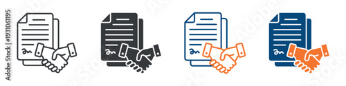 Contract Icon Set Multiple Style Collection