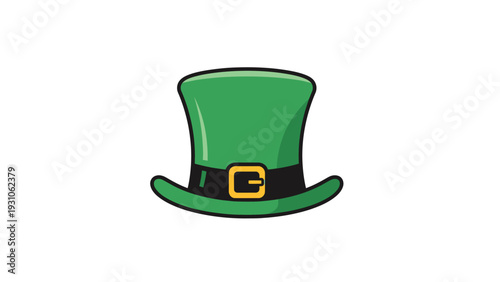 Green Top Hat with Black Band.